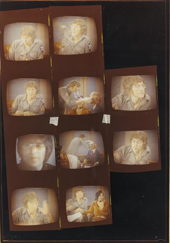 (THE BEATLES) Binder with 26 vintage photographs and 5 halftone prints of the Fab Four and the 5th Beatle, Yoko Ono, that was assembled